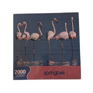 Springbok Flamingo Reflection 2000 Piece Jigsaw Puzzle Pink Water FREE SHIPPING